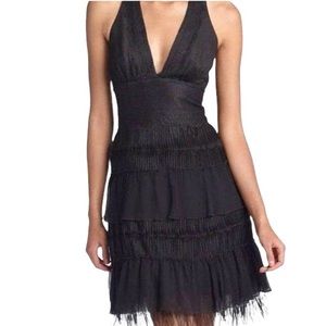 BCBG MAXAZRIA Feather Cocktail Dress